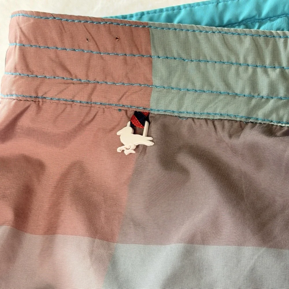 Modern‎ Amusement Board Shorts Mens 36 Plaid Pink Blue 6.5 Inseam Surf Swim
